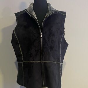 Women's Black Shearling Vest